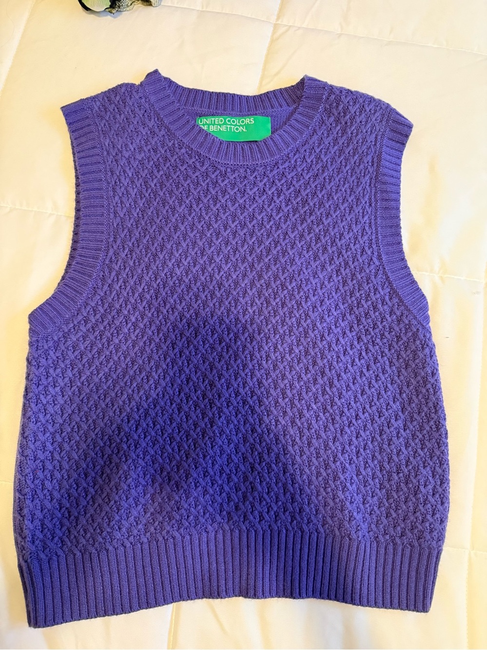 United Colors of Benetton Women's Purple Knit Sleeveless Sweater Vest